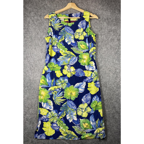 Talbots Dress Womens 8 Floral Sleeveless Sheath Lined Summer Made in USA - Picture 1 of 10